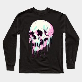 Pastel dripping skull Long Sleeve T-Shirt